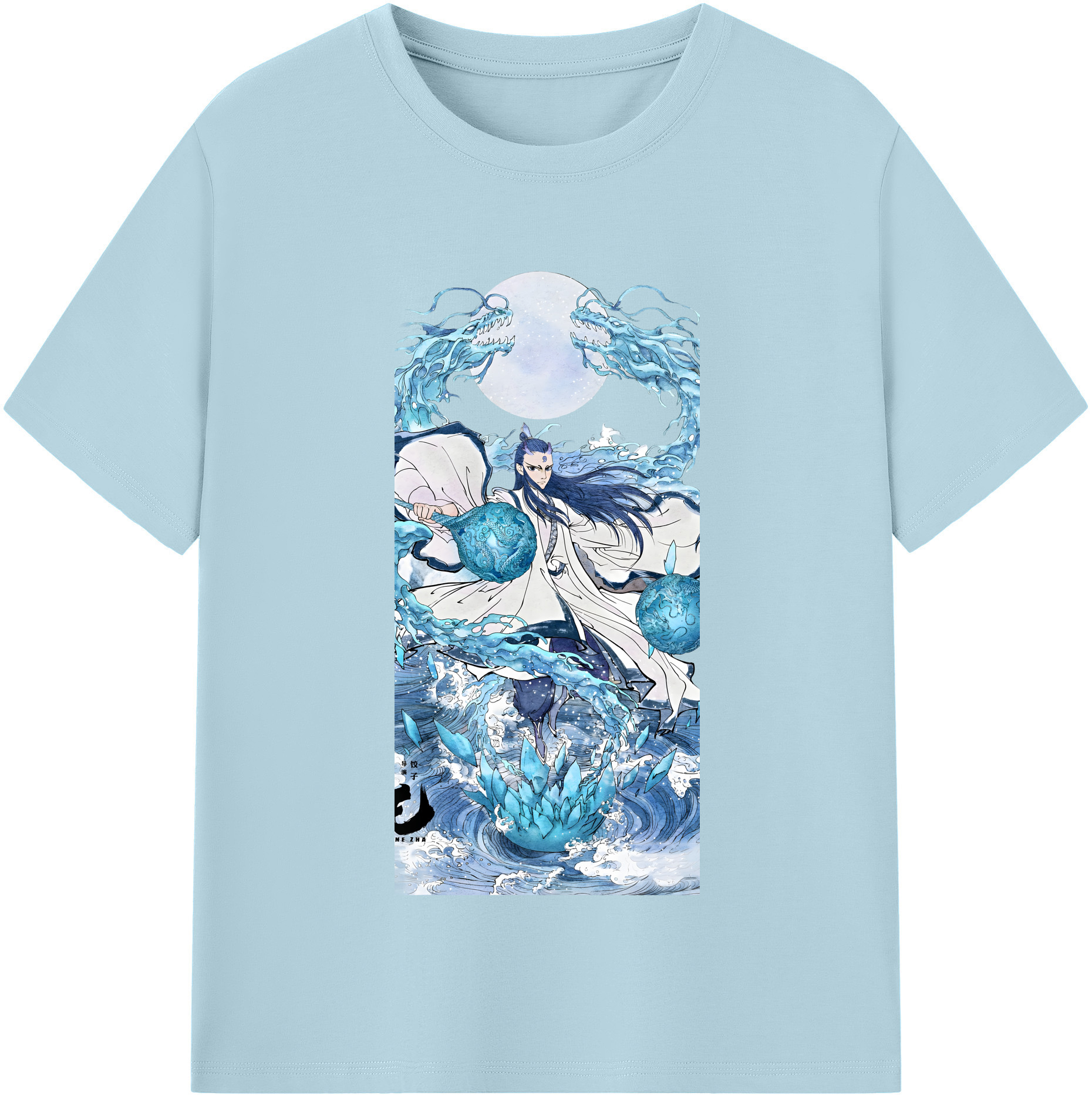 （画像用） Ne Zha 2 ナタ 魔童の大暴れ 綿100％半袖Tシャツ（フロントプリント）